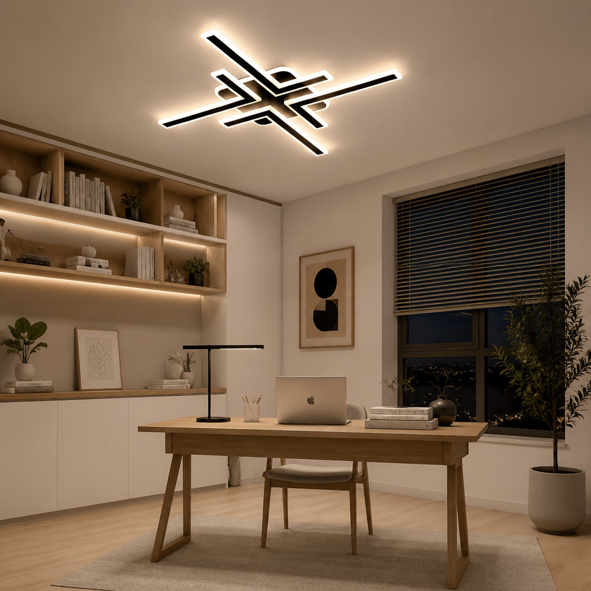 Geometric Linear Modern LED Flush Mount Ceiling Light