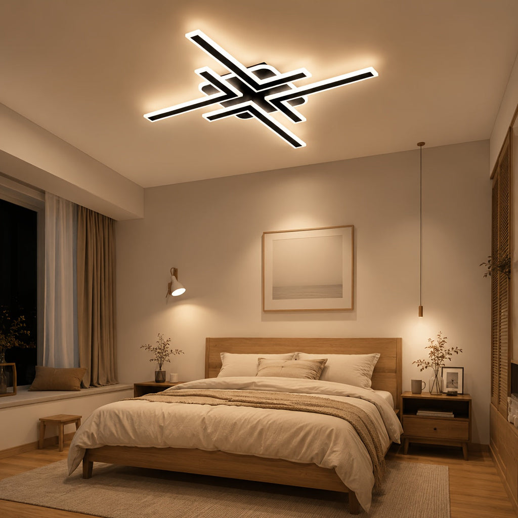 Geometric Linear Modern LED Flush Mount Ceiling Light