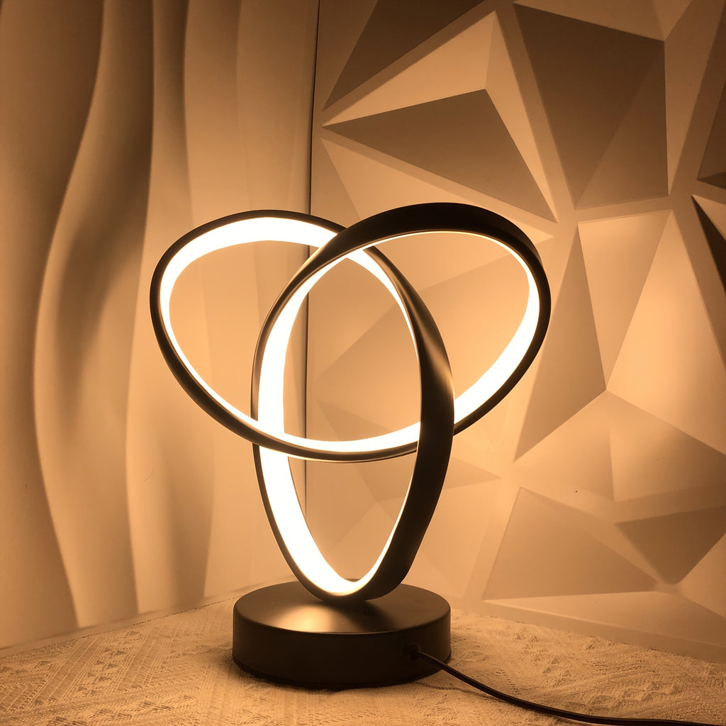 Modern Aluminum Art LED Desk Lamp – 3-Color Dimmable