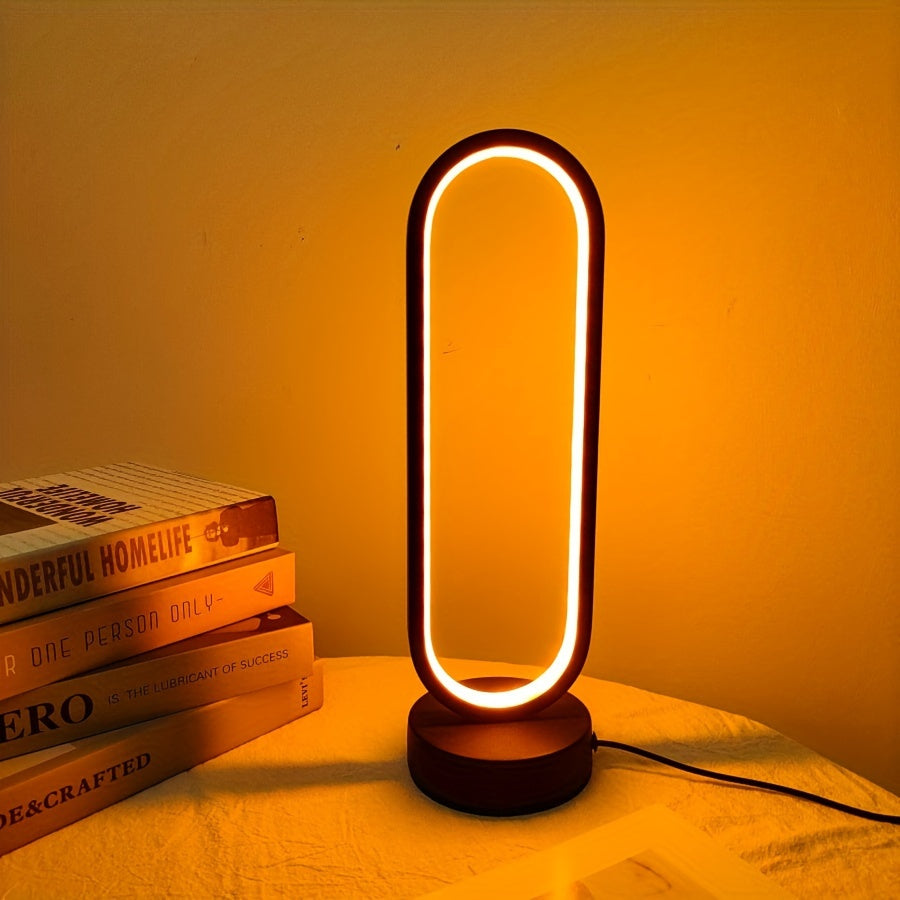 Elegant Oval USB Table Lamp – 3-Color Dimmable LED