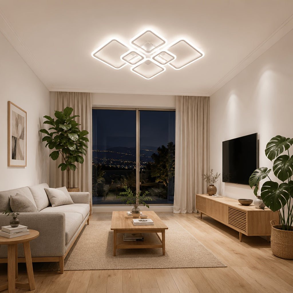 6pcs Grid Shaped Geometric LED Ceiling Light