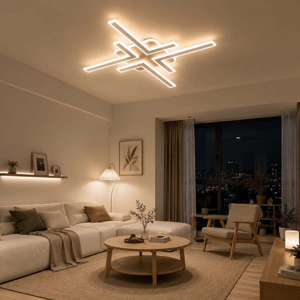 Geometric Linear Modern LED Flush Mount Ceiling Light