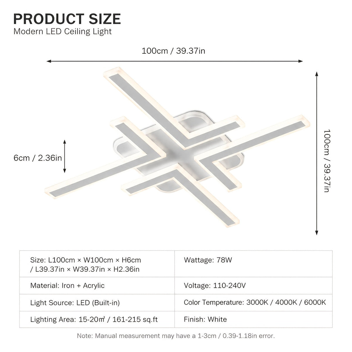 Geometric Linear Modern LED Flush Mount Ceiling Light