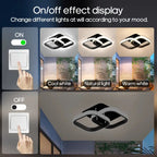 Modern Creative Flower-shaped LED Ceiling Light With Three Adjustable Colors