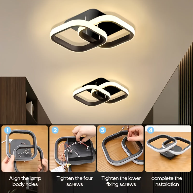 Modern Creative Flower-shaped LED Ceiling Light With Three Adjustable Colors
