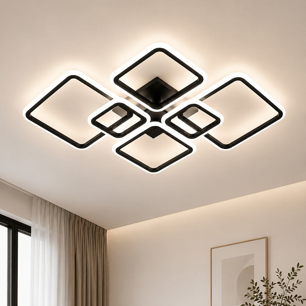 6pcs Grid Shaped Geometric LED Ceiling Light