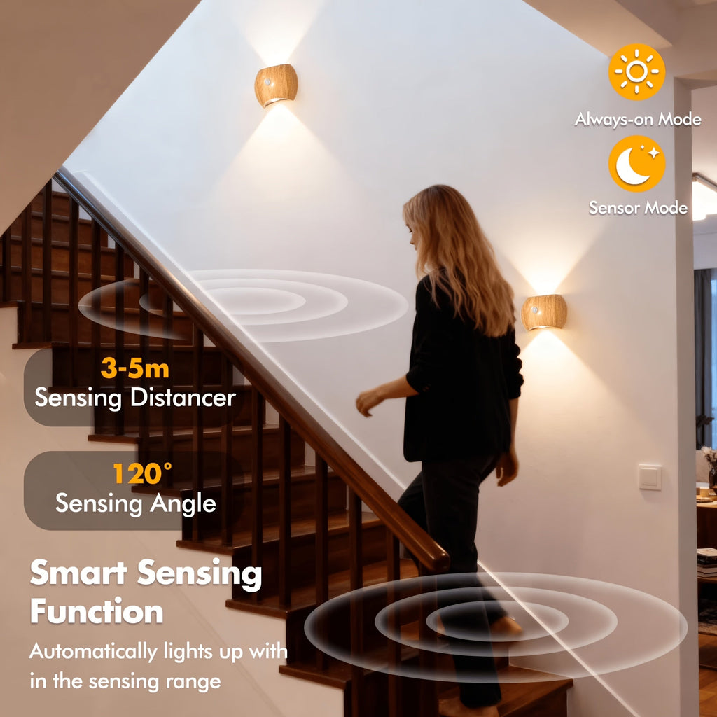 Rechargeable 3 Colors Wireless Up And Down Wall Mount Light