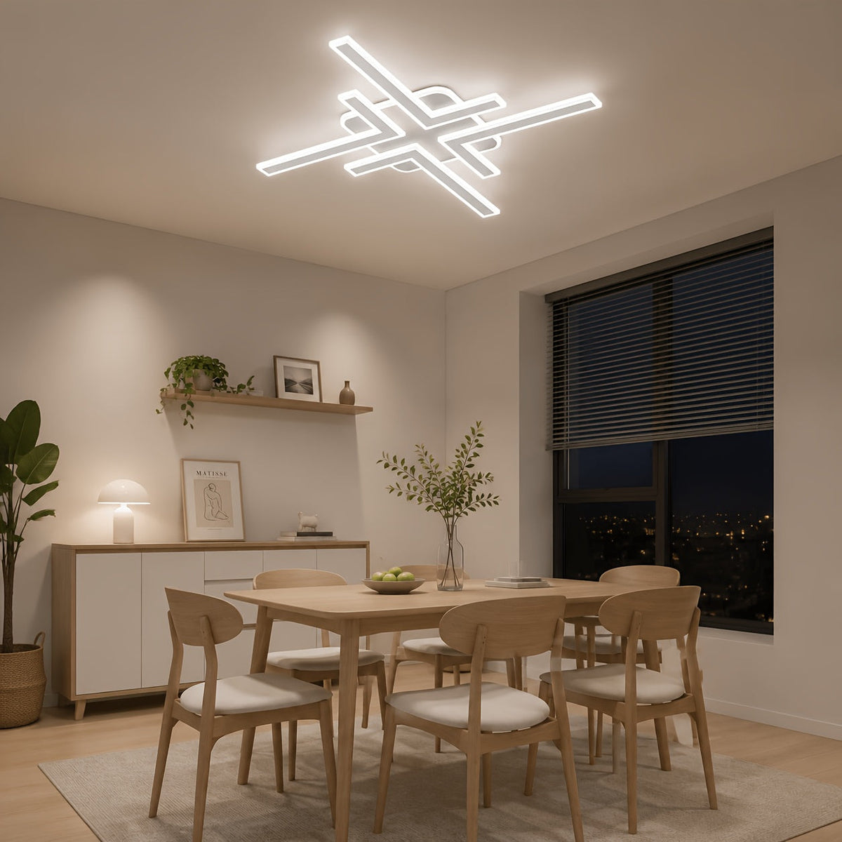 Geometric Linear Modern LED Flush Mount Ceiling Light