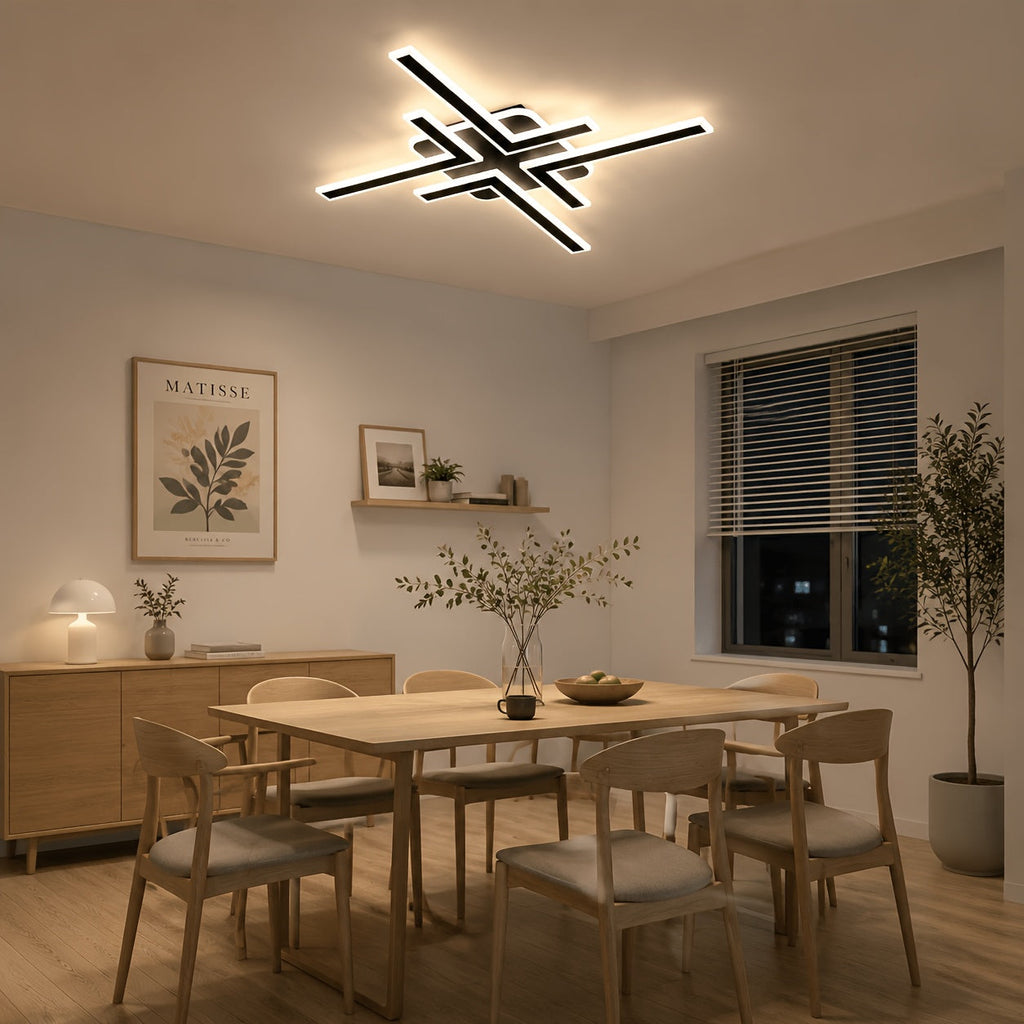 Geometric Linear Modern LED Flush Mount Ceiling Light