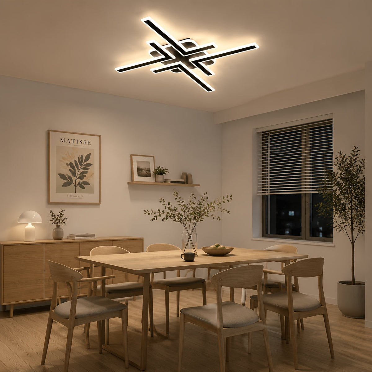 Geometric Linear Modern LED Flush Mount Ceiling Light