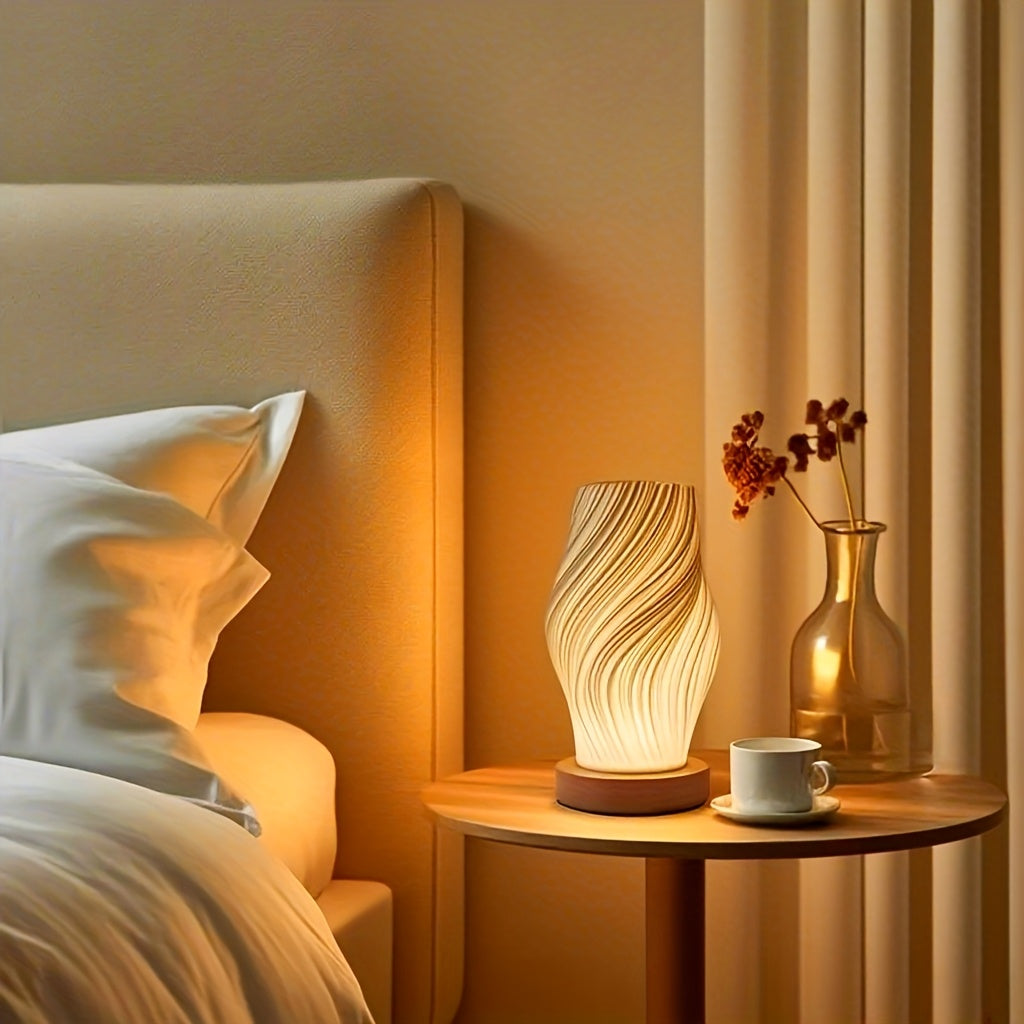 Wooden Base Decorative Table Lamp for Home Bedroom Living Room