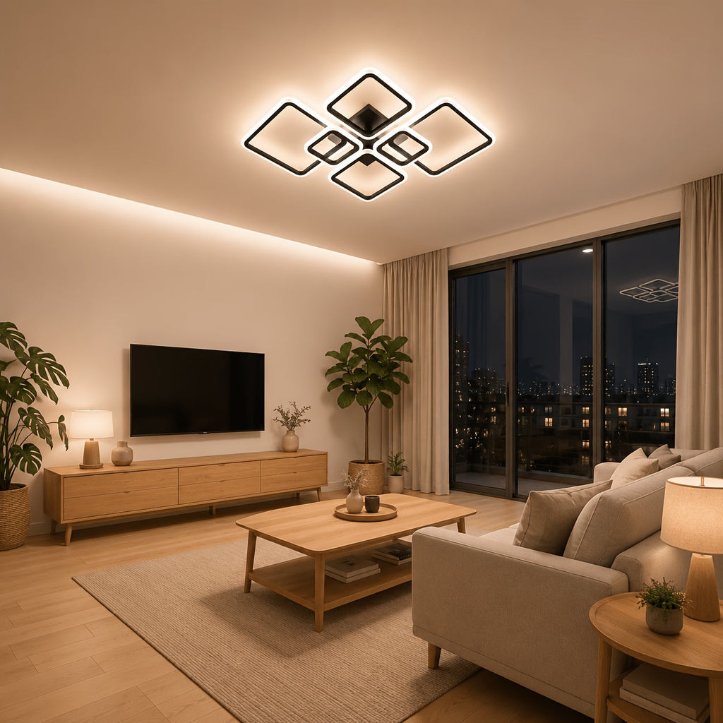 6pcs Grid Shaped Geometric LED Ceiling Light