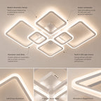 6pcs Grid Shaped Geometric LED Ceiling Light