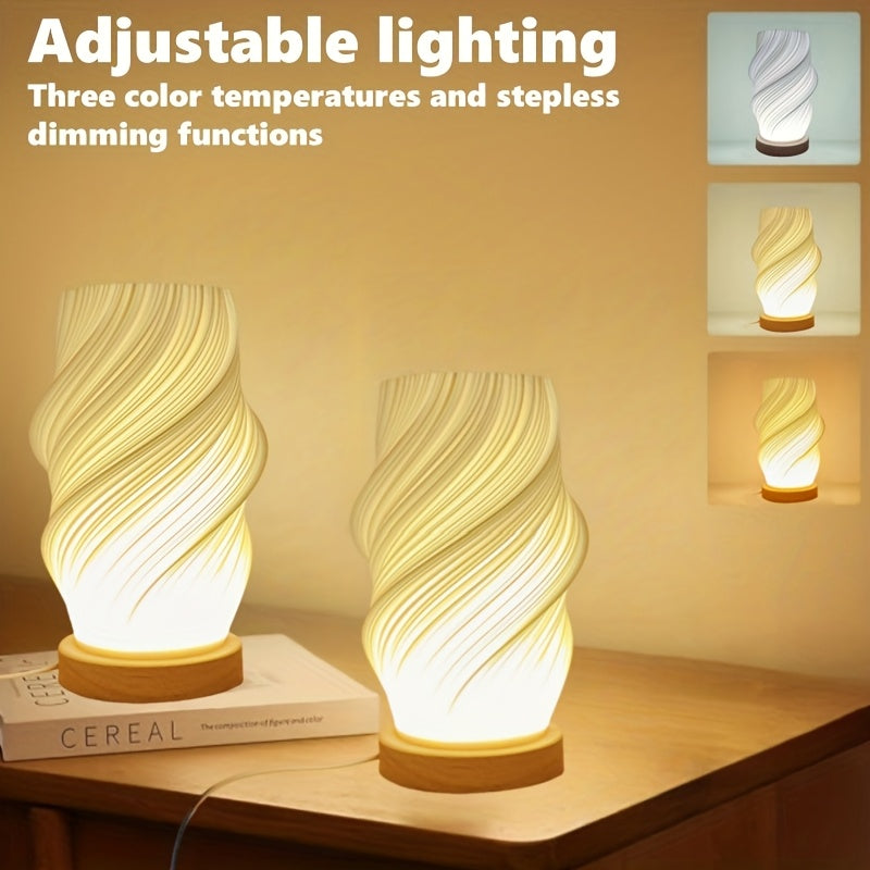 Wooden Base Decorative Table Lamp for Home Bedroom Living Room