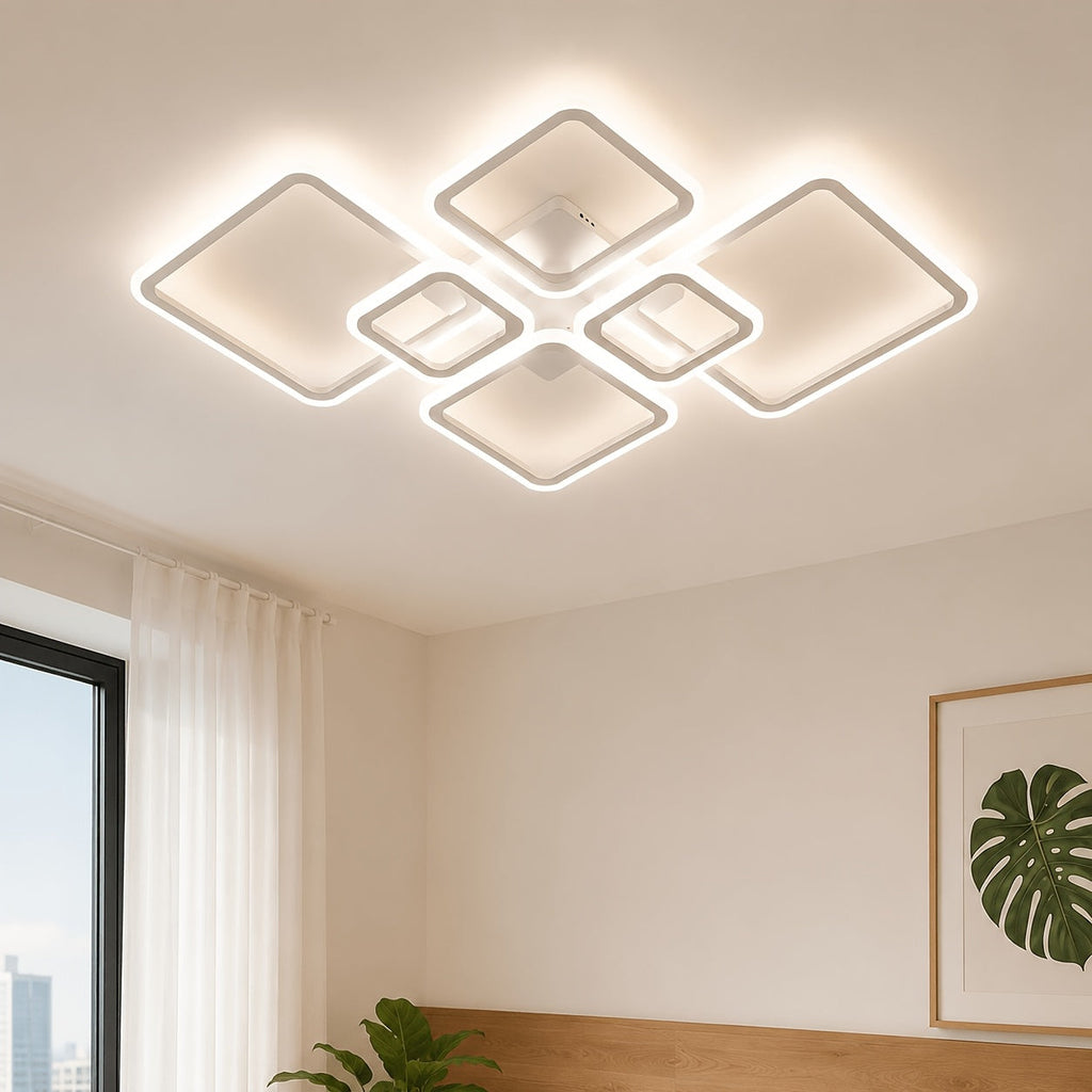 6pcs Grid Shaped Geometric LED Ceiling Light