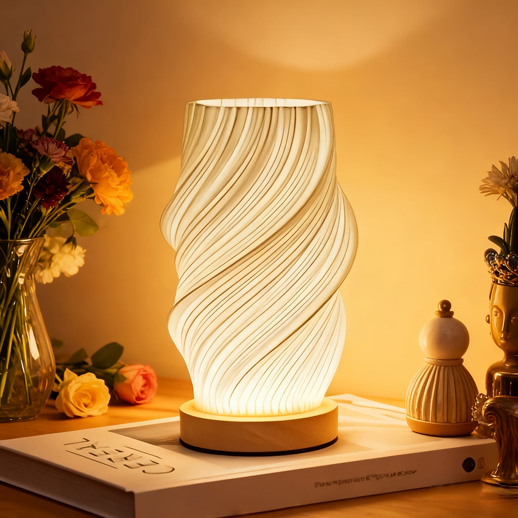 Wooden Base Decorative Table Lamp for Home Bedroom Living Room