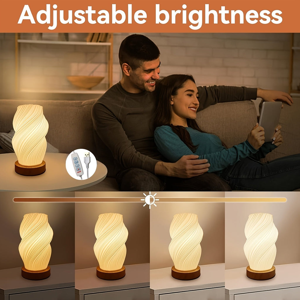 Wooden Base Decorative Table Lamp for Home Bedroom Living Room