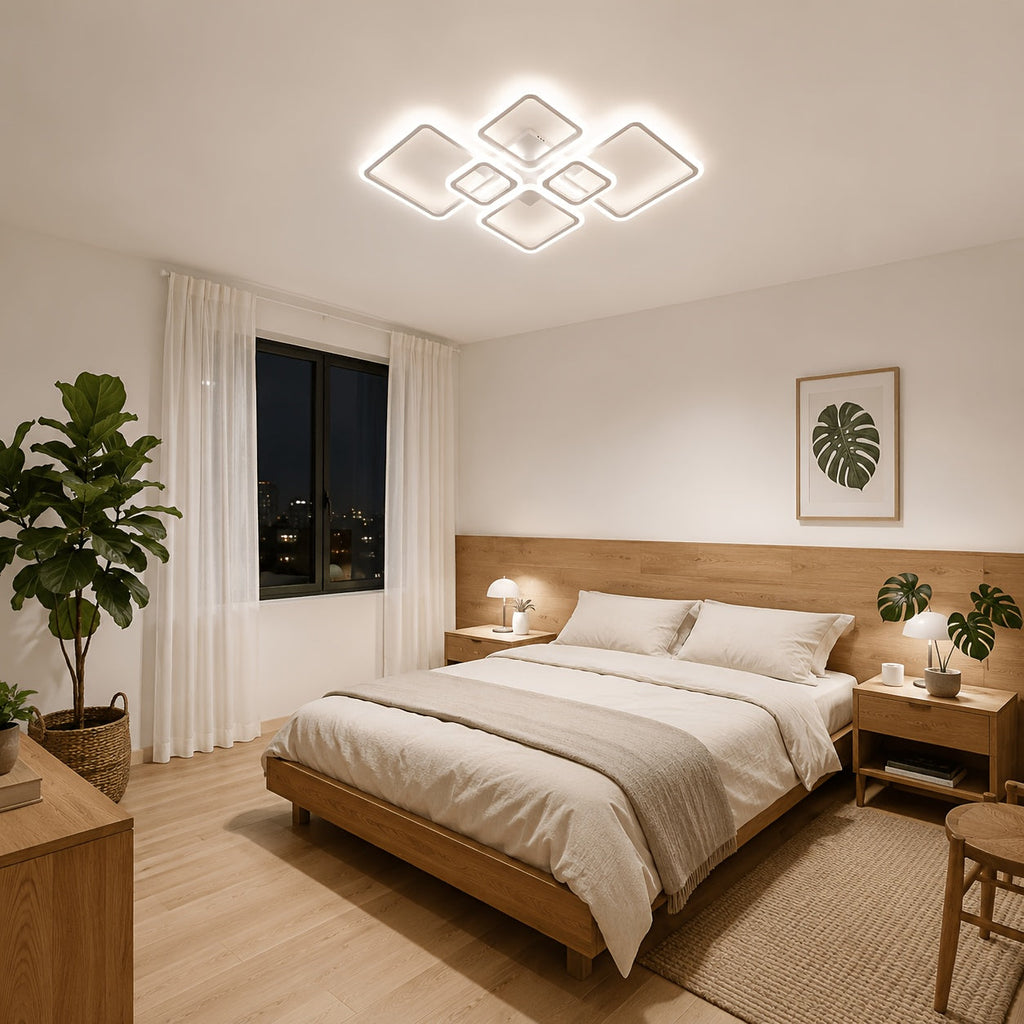 6pcs Grid Shaped Geometric LED Ceiling Light