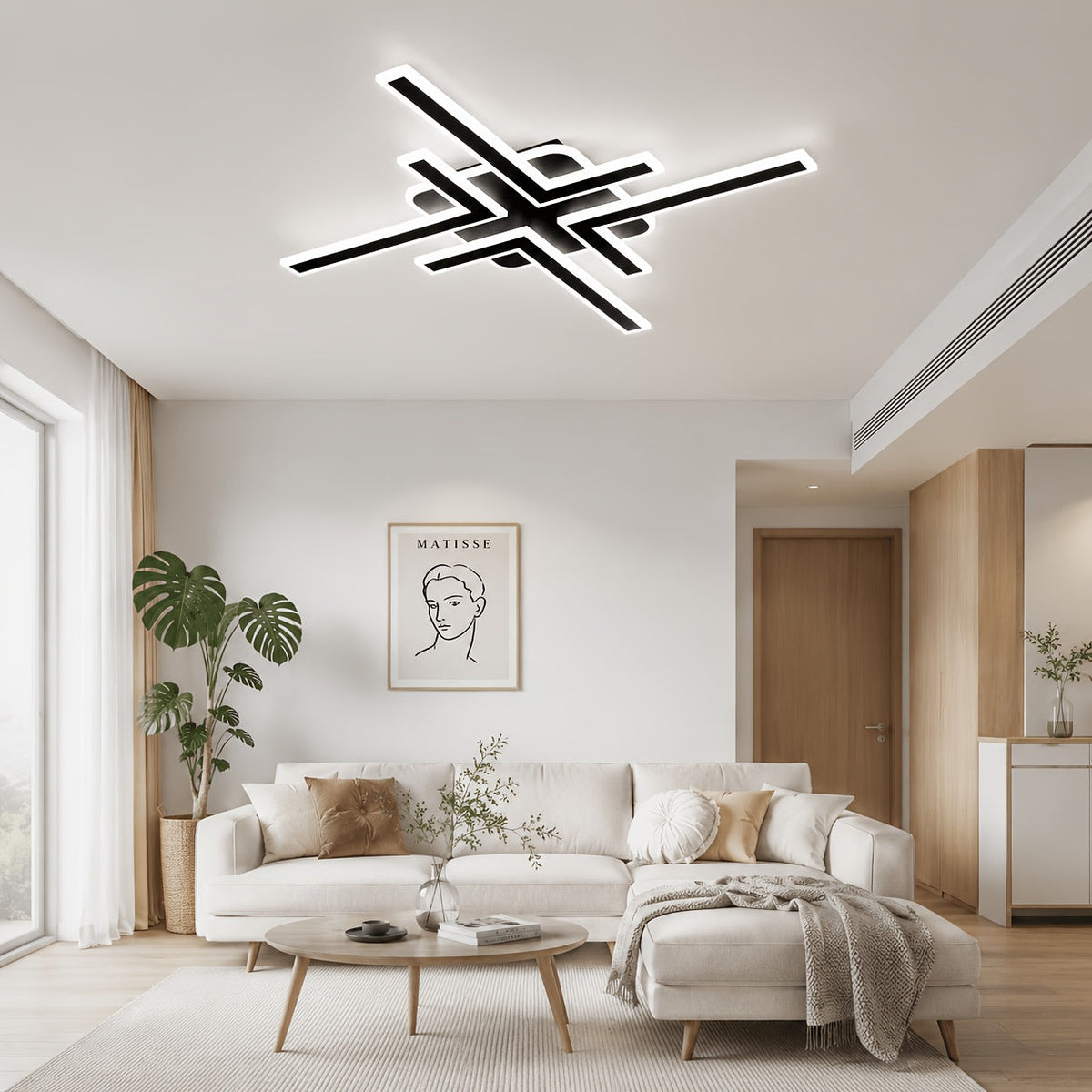 Geometric Linear Modern LED Flush Mount Ceiling Light