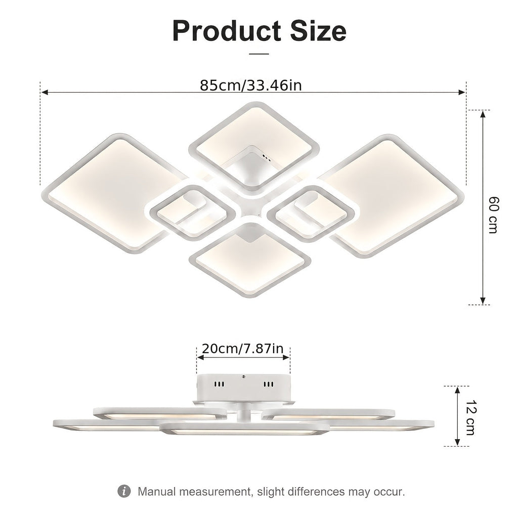 6pcs Grid Shaped Geometric LED Ceiling Light