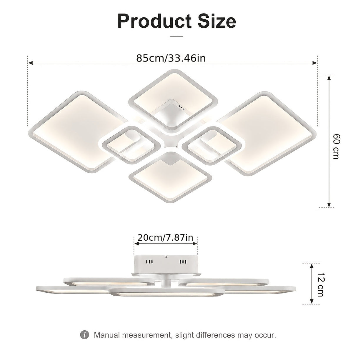 6pcs Grid Shaped Geometric LED Ceiling Light